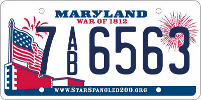 MD license plate 7AB6563