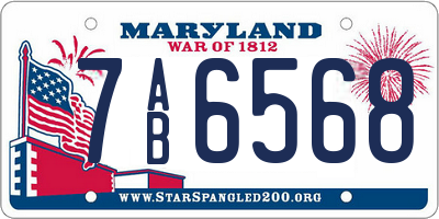 MD license plate 7AB6568