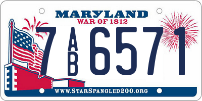 MD license plate 7AB6571