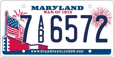 MD license plate 7AB6572