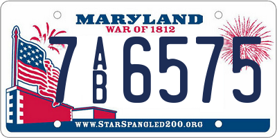 MD license plate 7AB6575