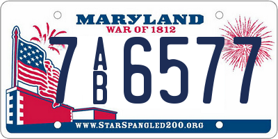 MD license plate 7AB6577
