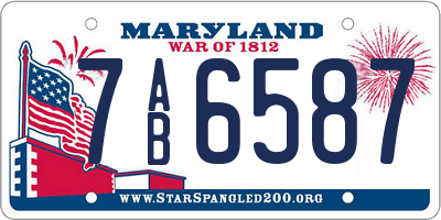 MD license plate 7AB6587
