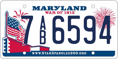 MD license plate 7AB6594