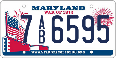 MD license plate 7AB6595