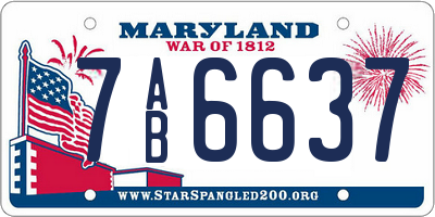 MD license plate 7AB6637