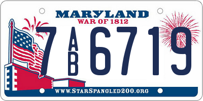 MD license plate 7AB6719