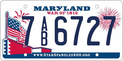 MD license plate 7AB6727