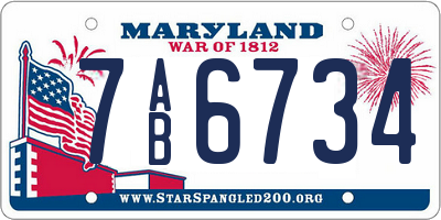 MD license plate 7AB6734