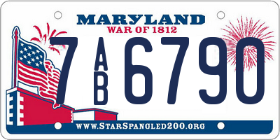 MD license plate 7AB6790