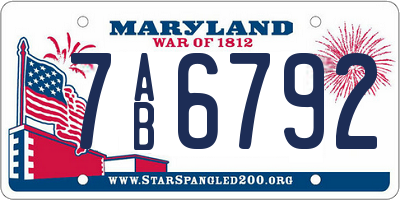 MD license plate 7AB6792