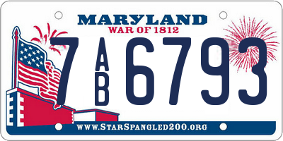 MD license plate 7AB6793