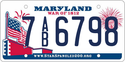MD license plate 7AB6798