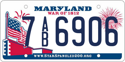 MD license plate 7AB6906