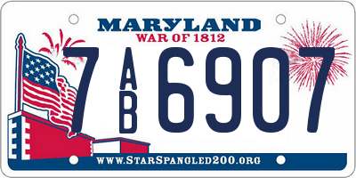 MD license plate 7AB6907