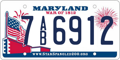 MD license plate 7AB6912