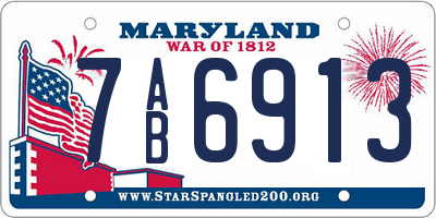 MD license plate 7AB6913