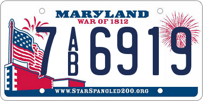 MD license plate 7AB6919