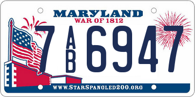 MD license plate 7AB6947