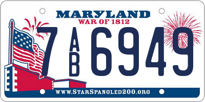 MD license plate 7AB6949