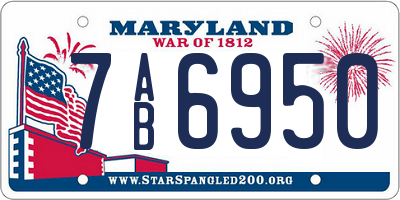 MD license plate 7AB6950