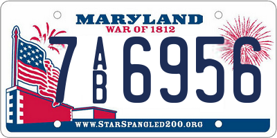 MD license plate 7AB6956