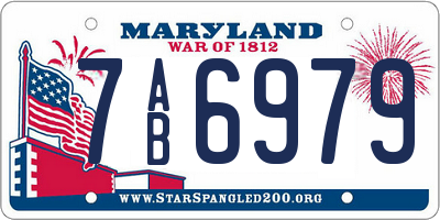 MD license plate 7AB6979