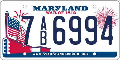 MD license plate 7AB6994