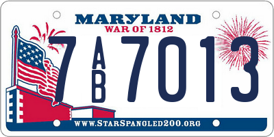 MD license plate 7AB7013