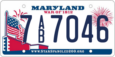 MD license plate 7AB7046