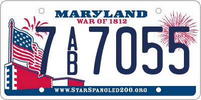 MD license plate 7AB7055