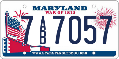 MD license plate 7AB7057