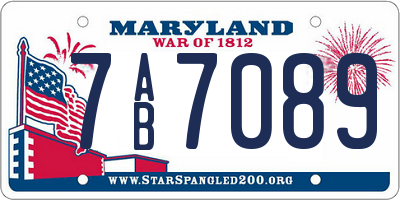 MD license plate 7AB7089