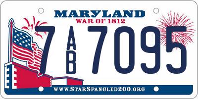 MD license plate 7AB7095