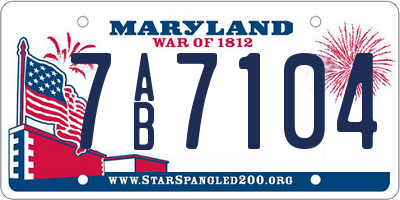 MD license plate 7AB7104