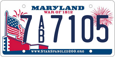 MD license plate 7AB7105