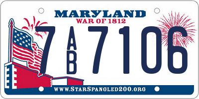 MD license plate 7AB7106