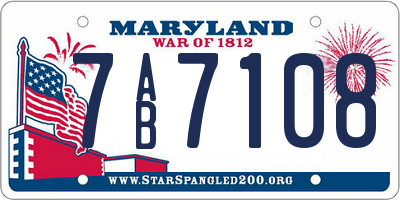 MD license plate 7AB7108