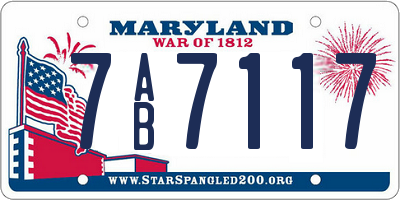 MD license plate 7AB7117