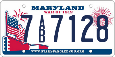 MD license plate 7AB7128
