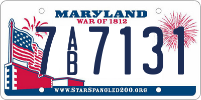 MD license plate 7AB7131