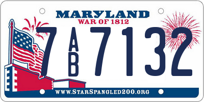 MD license plate 7AB7132