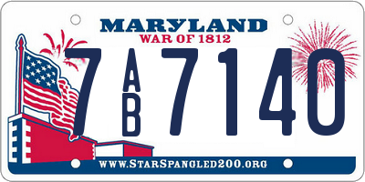 MD license plate 7AB7140