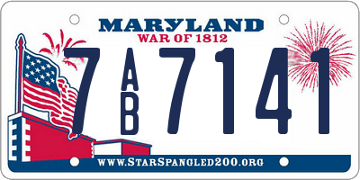 MD license plate 7AB7141