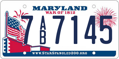 MD license plate 7AB7145