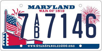 MD license plate 7AB7146