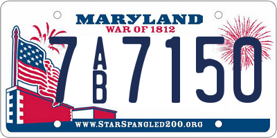 MD license plate 7AB7150