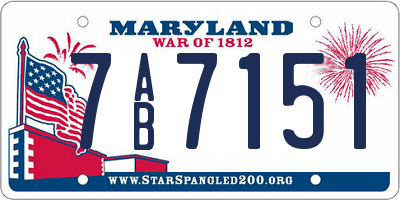 MD license plate 7AB7151