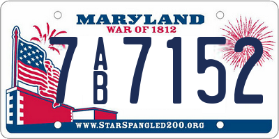 MD license plate 7AB7152