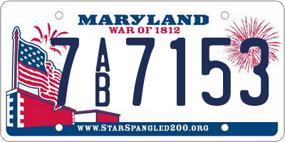 MD license plate 7AB7153